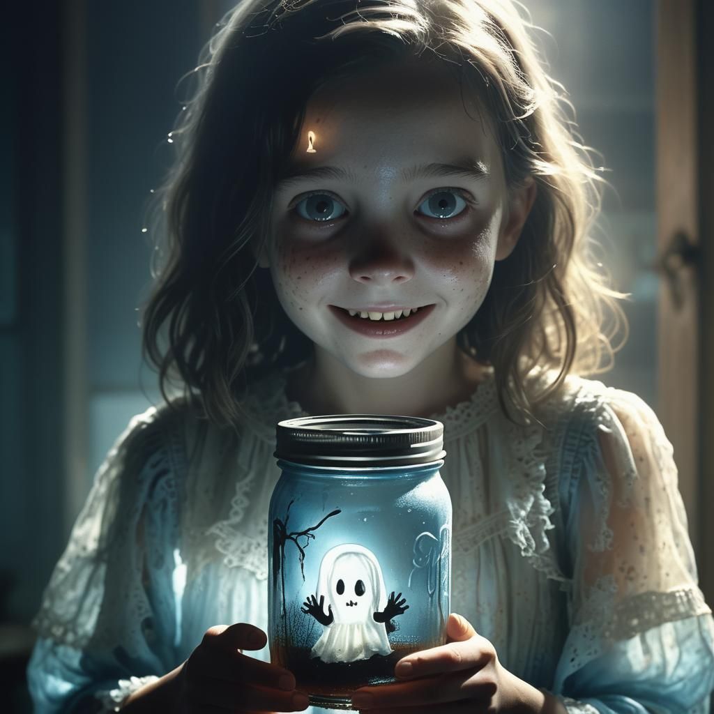 Eerie Girl Captures Ghost in Cinematic Still