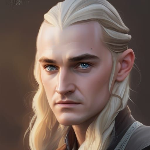 Legolas Portrait in Hyperdetailed Style