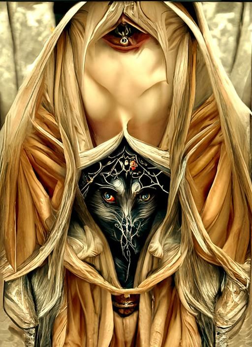 Gothic Priestess: A Dark Art Digital Painting