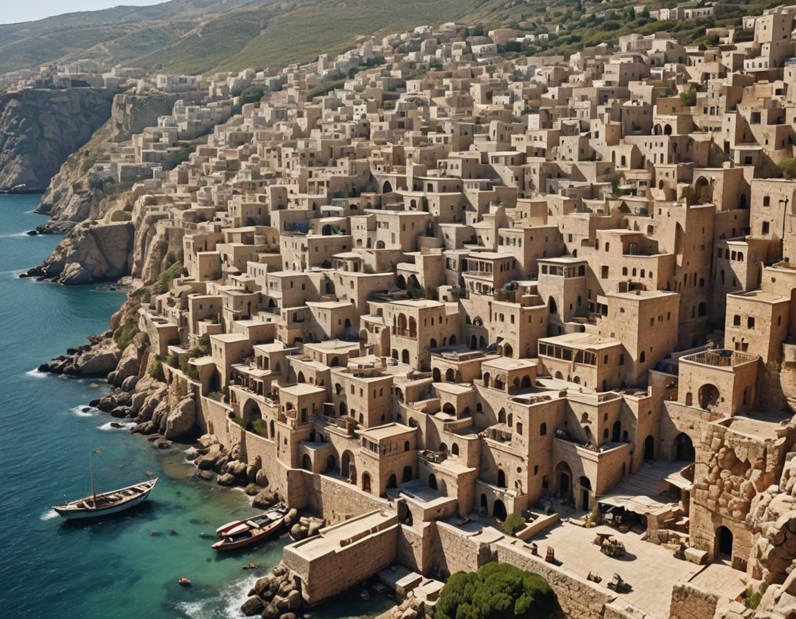 Mediterranean Coast: Ancient Arabic Cityscape