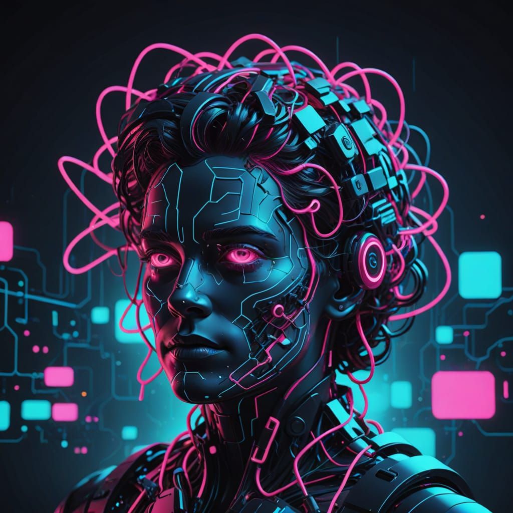 Synthwave Social Media Platform With Glowing Interfaces