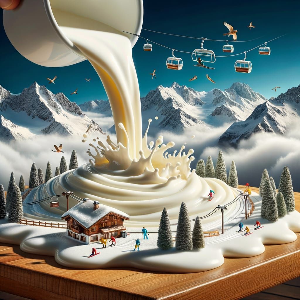Creamy Alps Landscape with Hyperrealistic Details