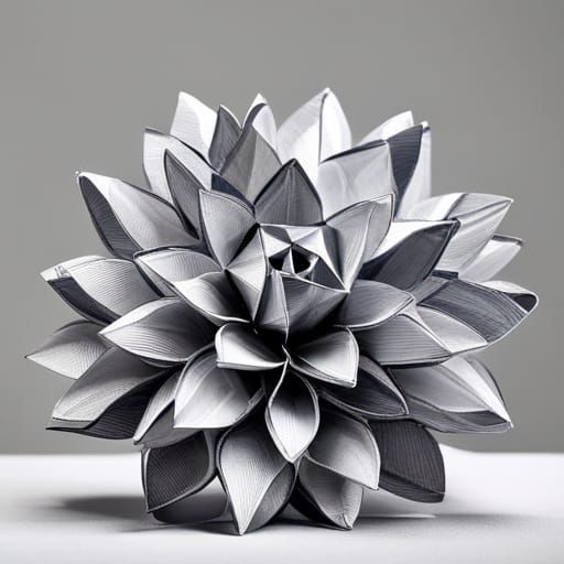 Newspaper Flower Sculpture Art