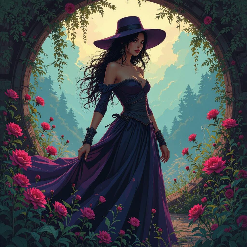 Dreamy Purple Scene in Digital Art Style