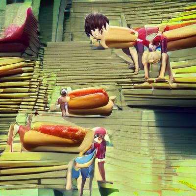 Hotdog Boys in Anime Style 3D Render