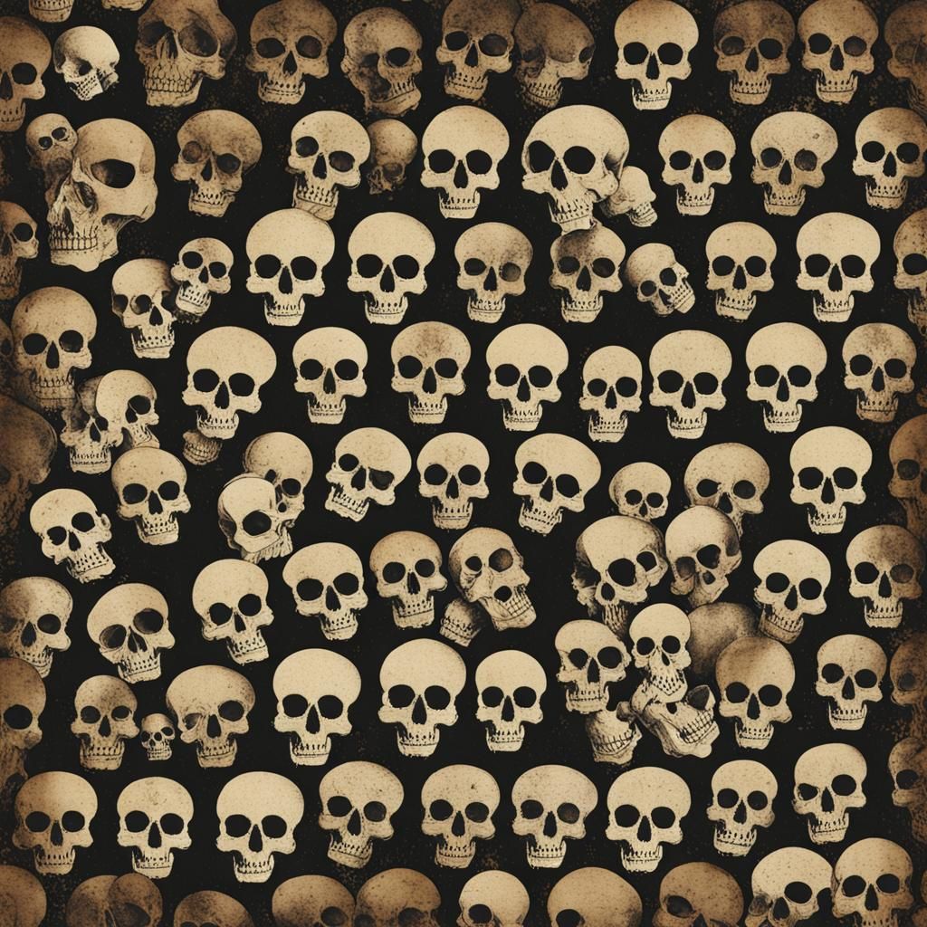 Retro Dark Skull Scrapbook Texture Background