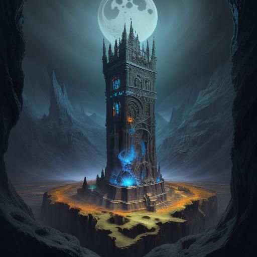 top- down, fantastical and surreal scene, closeup inside of ...