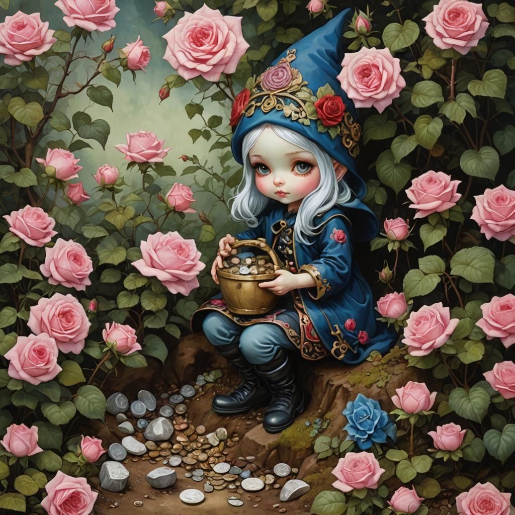 Garden Gnome's Treasure, Whimsical Art