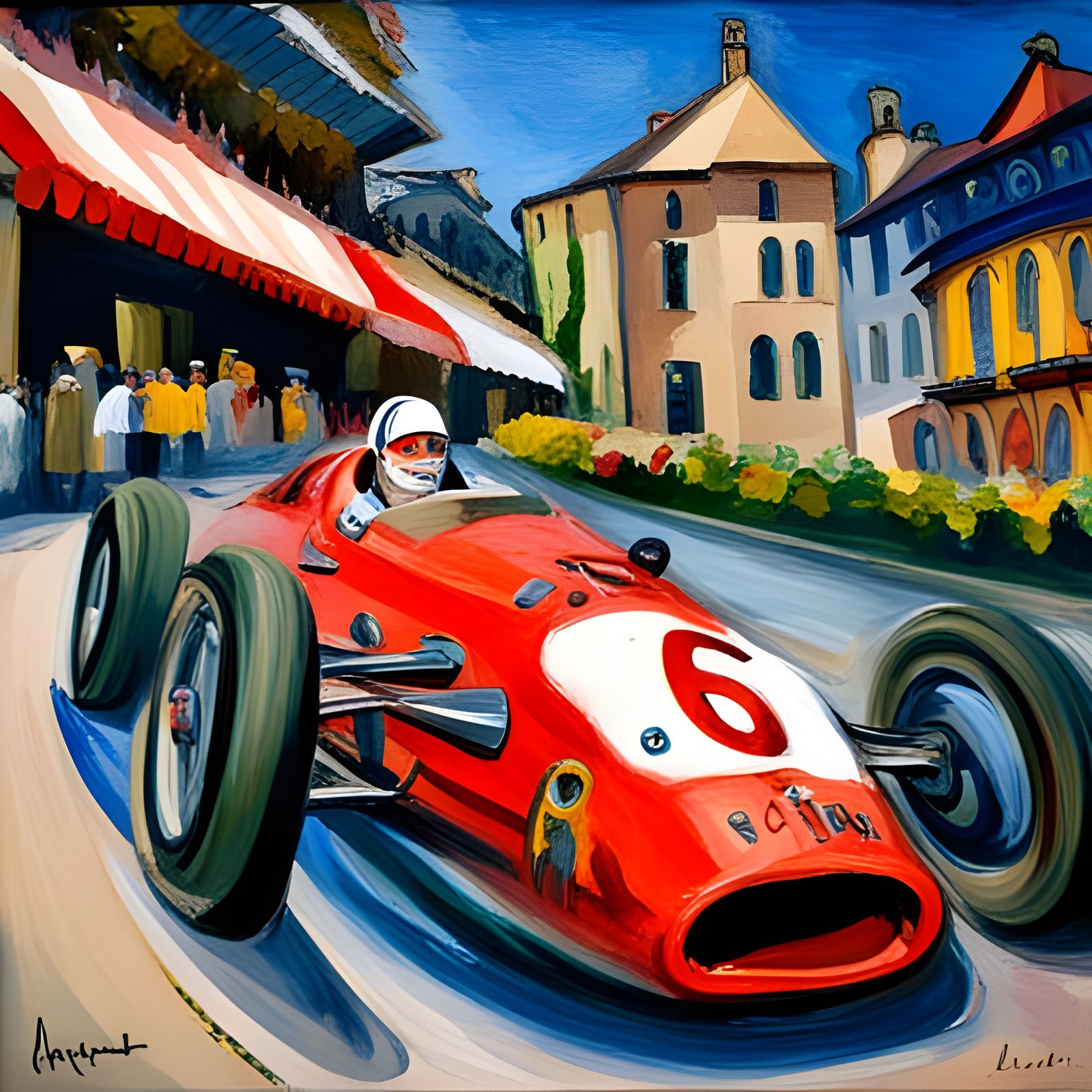 Alfa Romeo at Le Mans: Gouache Watercolor Masterpiece