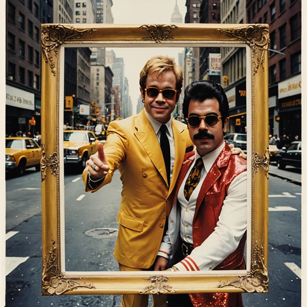 Elton John and Freddie Mercury Selfie in NYC