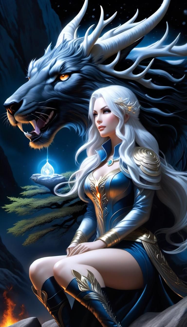 Sparkling Forest with Face in Alcohol Ink Style