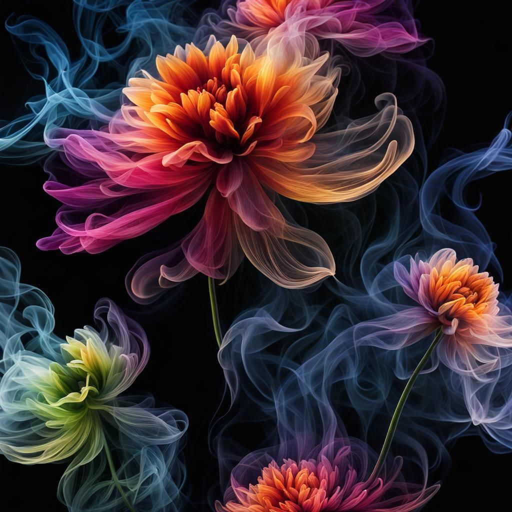 Ethereal Smoke Flower in Vibrant Colors