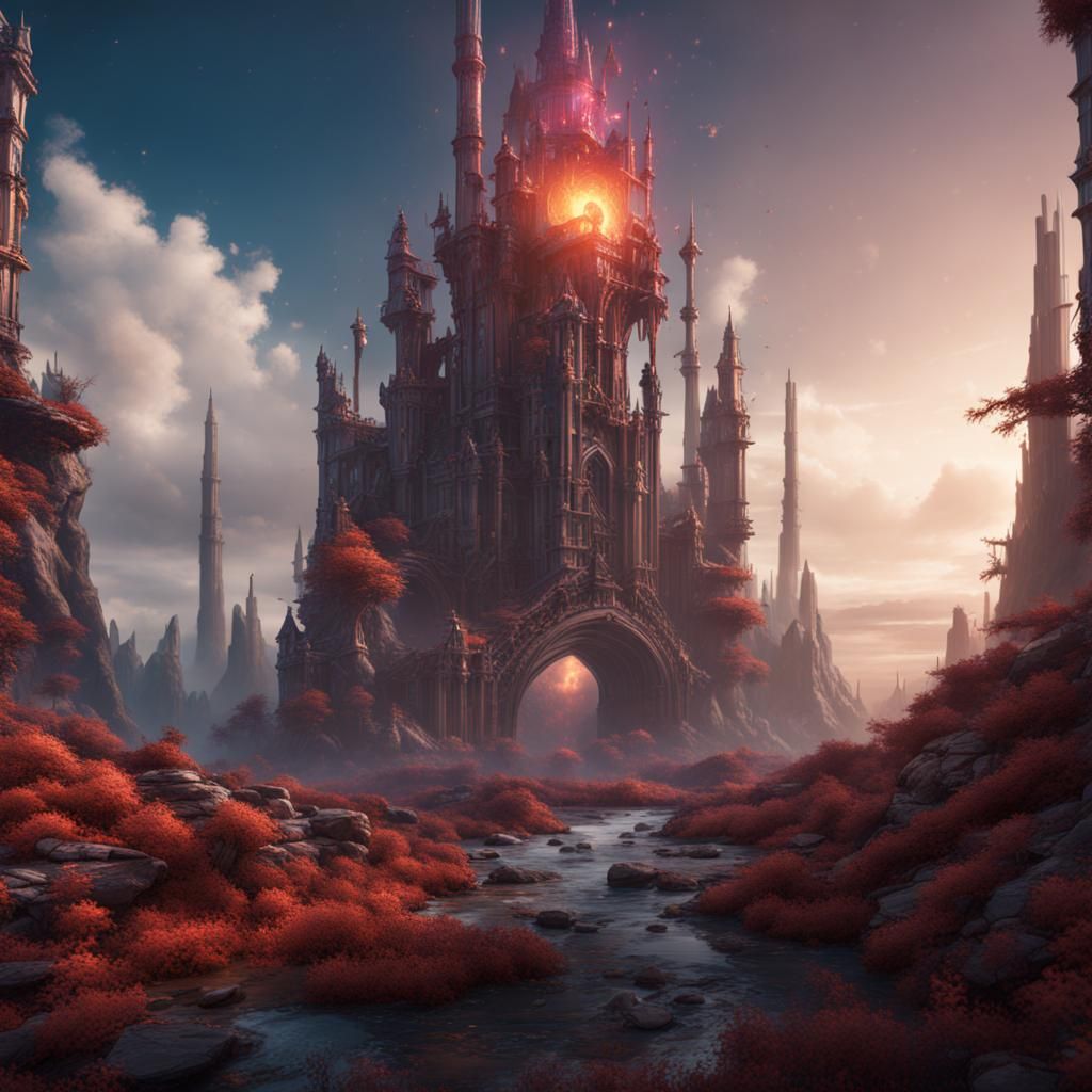 Fantastical Particle Accelerator: Detailed Matte Painting