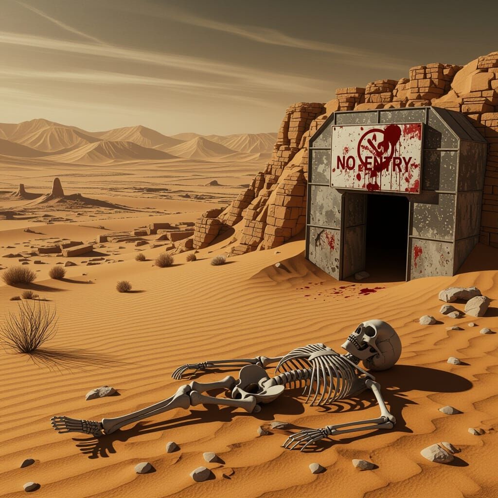 Deserted Ghost City on Mars in Haunting Style