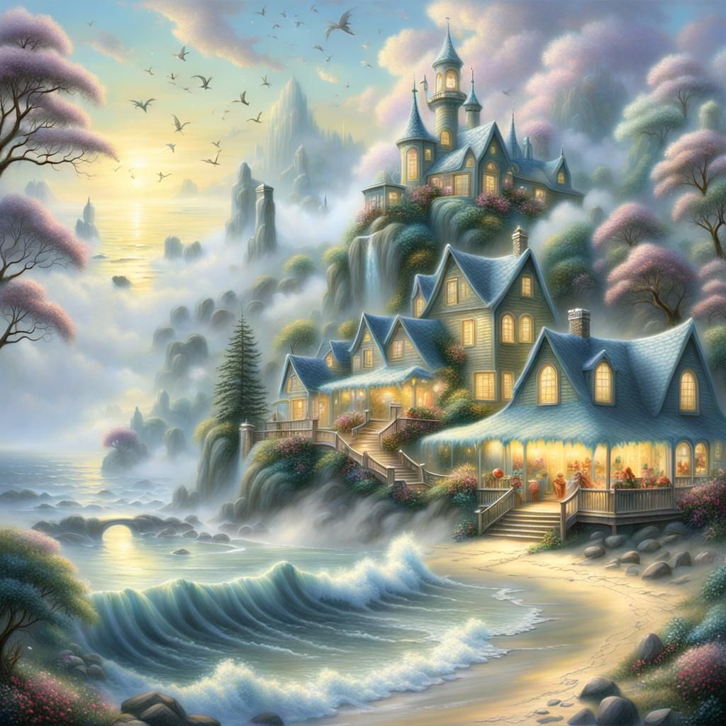 Whispers of Enchanted Shorelines in Dreamy Ethereal Fantasy