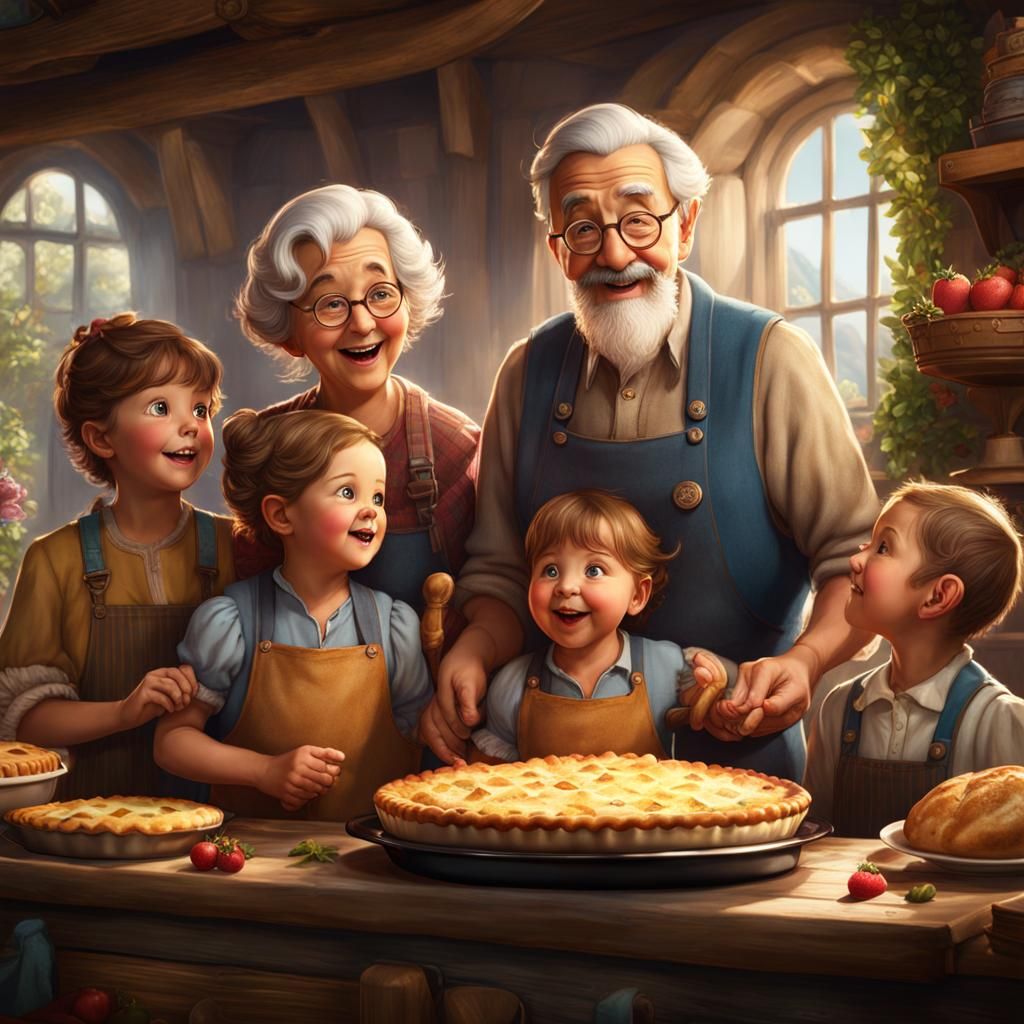 Afternoon cooking with grandma and grandpa