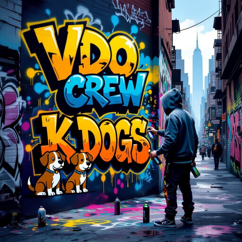 Urban Graffiti Art: VDO Crew & K Dogs in Alley