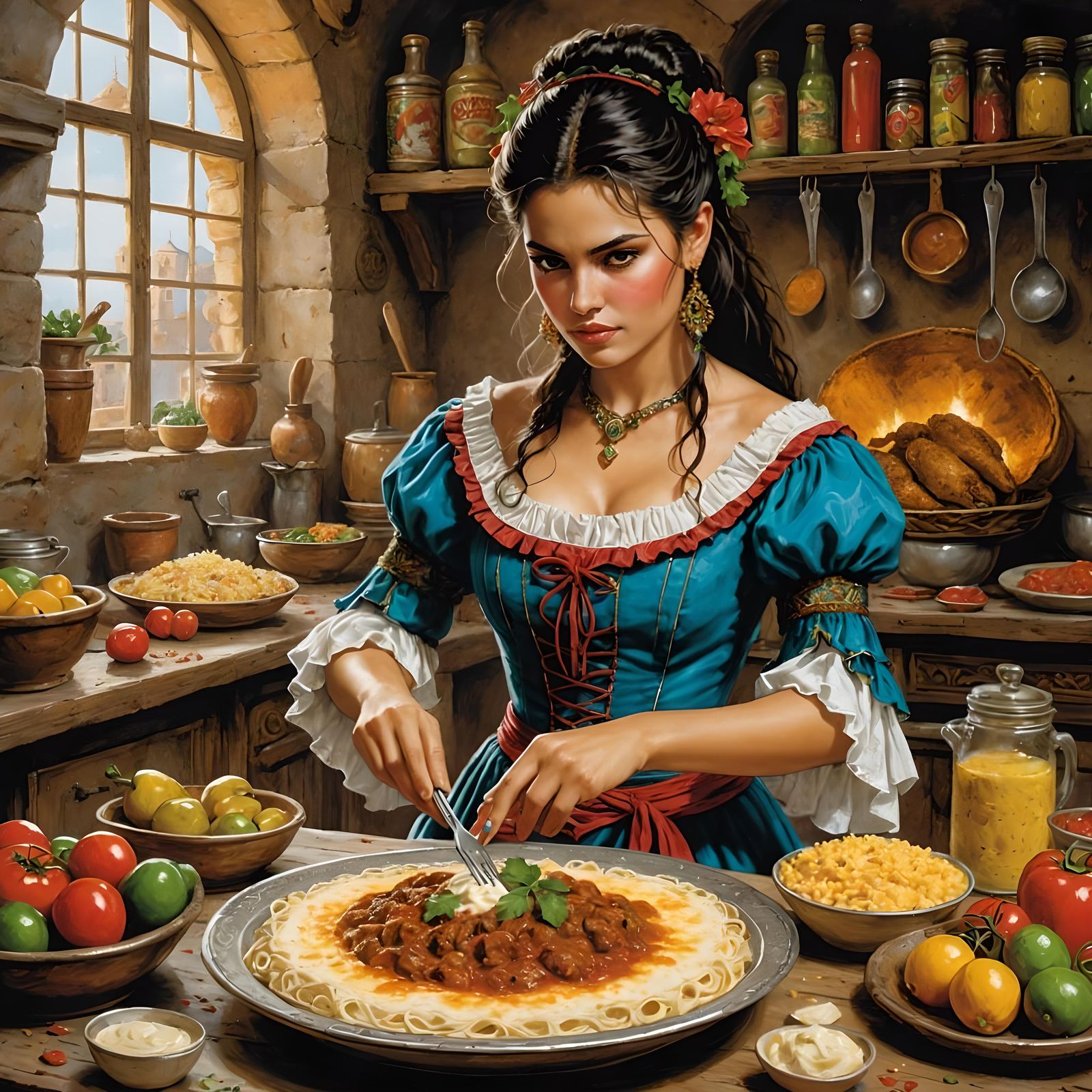 Cinco de Mayo Feast: A Colorful Comic Book Illustration