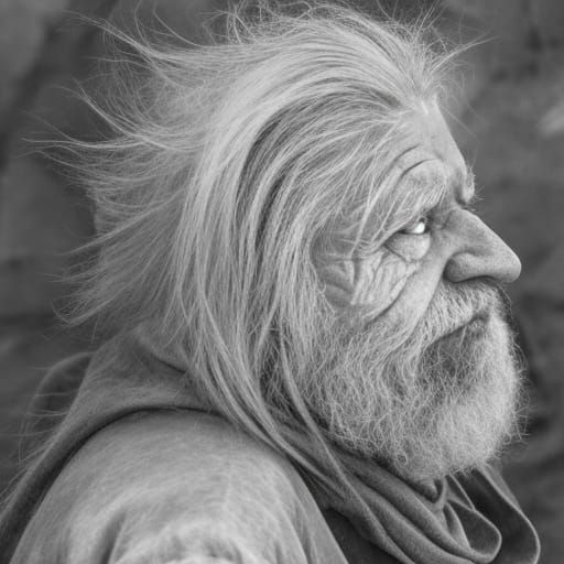 Medieval Sorcerer in Moonlit Forest Clearing