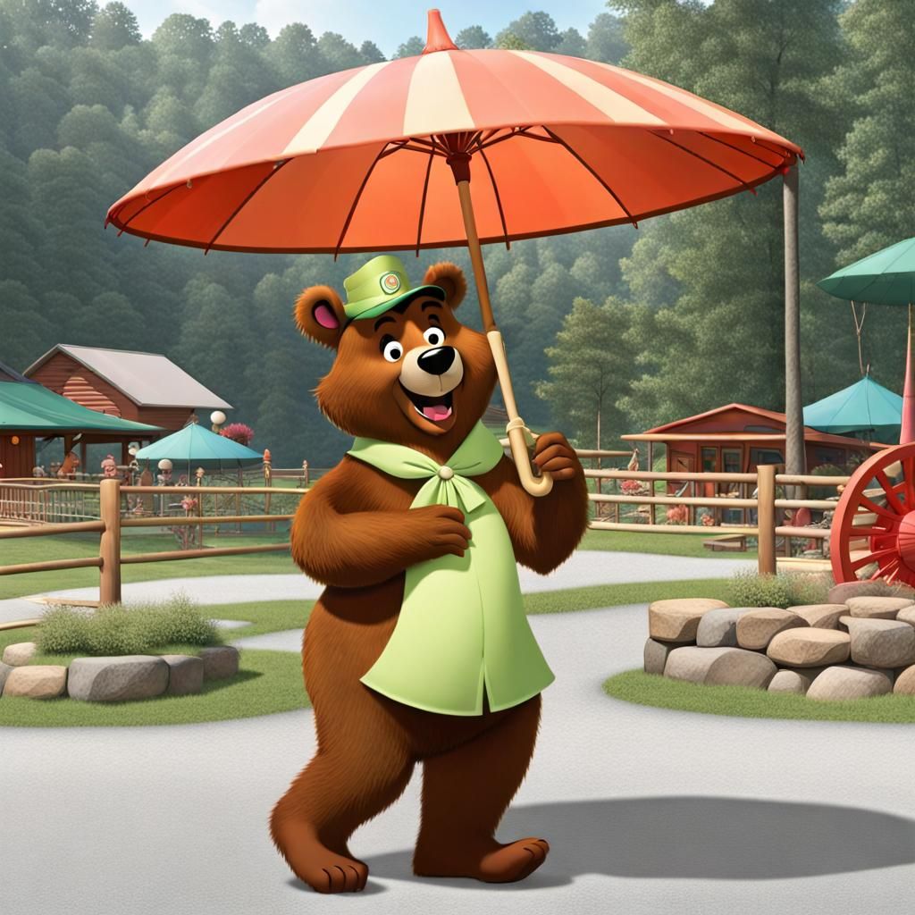 Cindy Bear with Parasol in Jellystone Park
