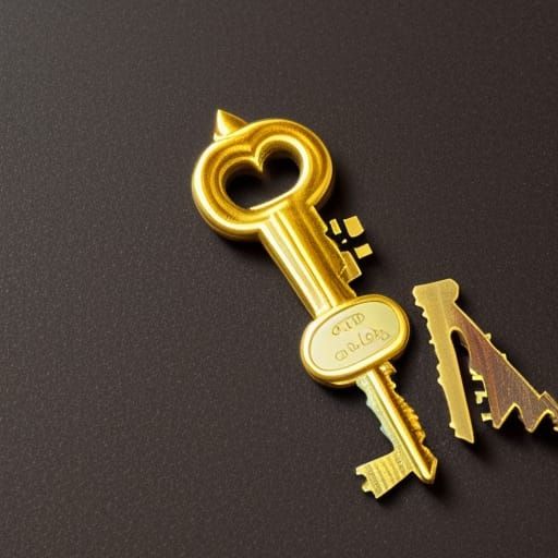 Golden Key in Hyperrealistic Detail