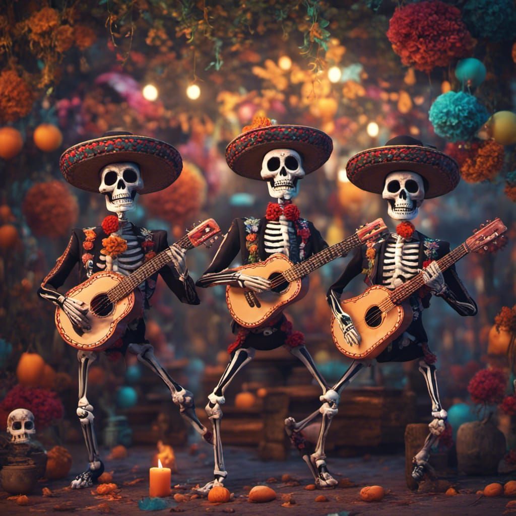 Día de los Muertos Skeleton Mariachi Band
