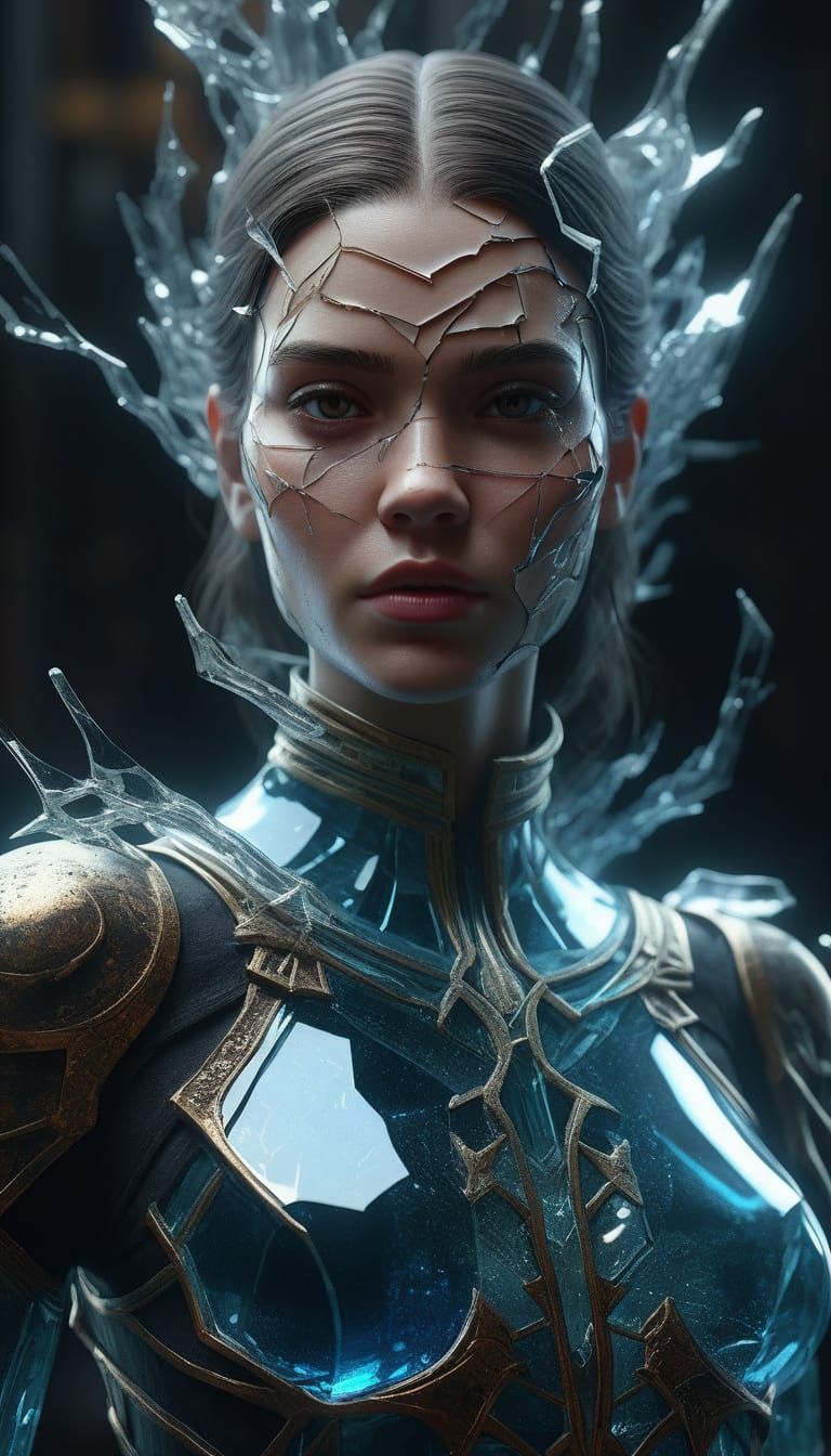 Cracked Glass Woman: Fantasy Concept Art