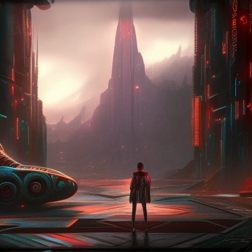 Molly Millions: Detailed Matte Painting in 8k