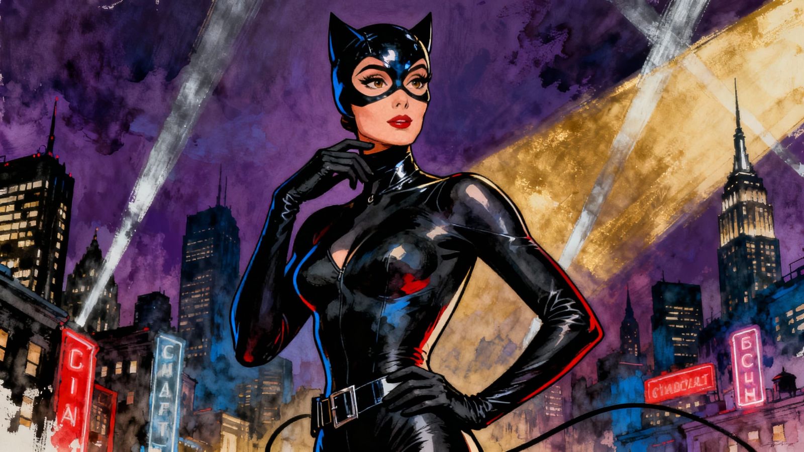 Catwoman Portrait Inspired by Audrey Hepburn