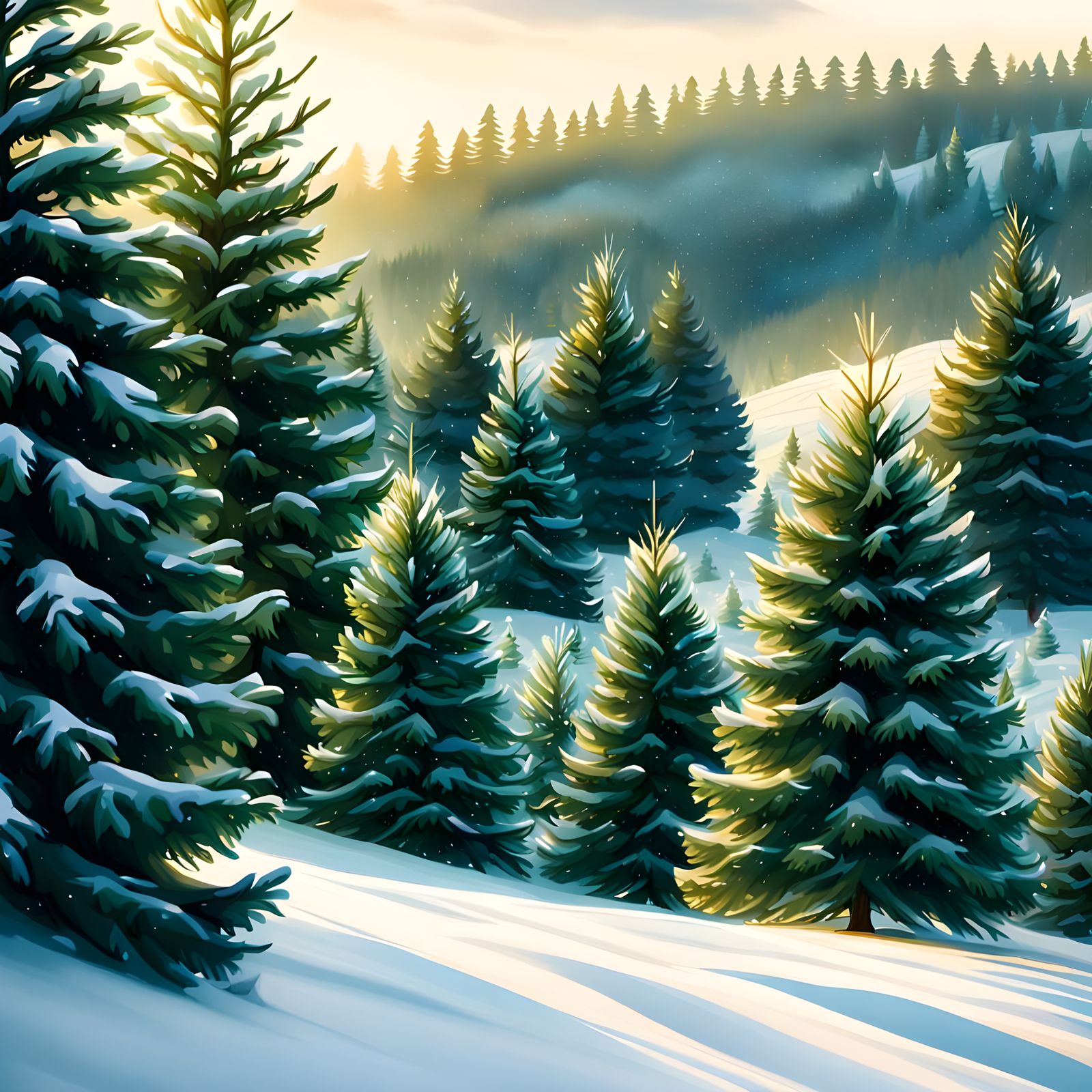 Christmas Tree Farm on a Sunny Day