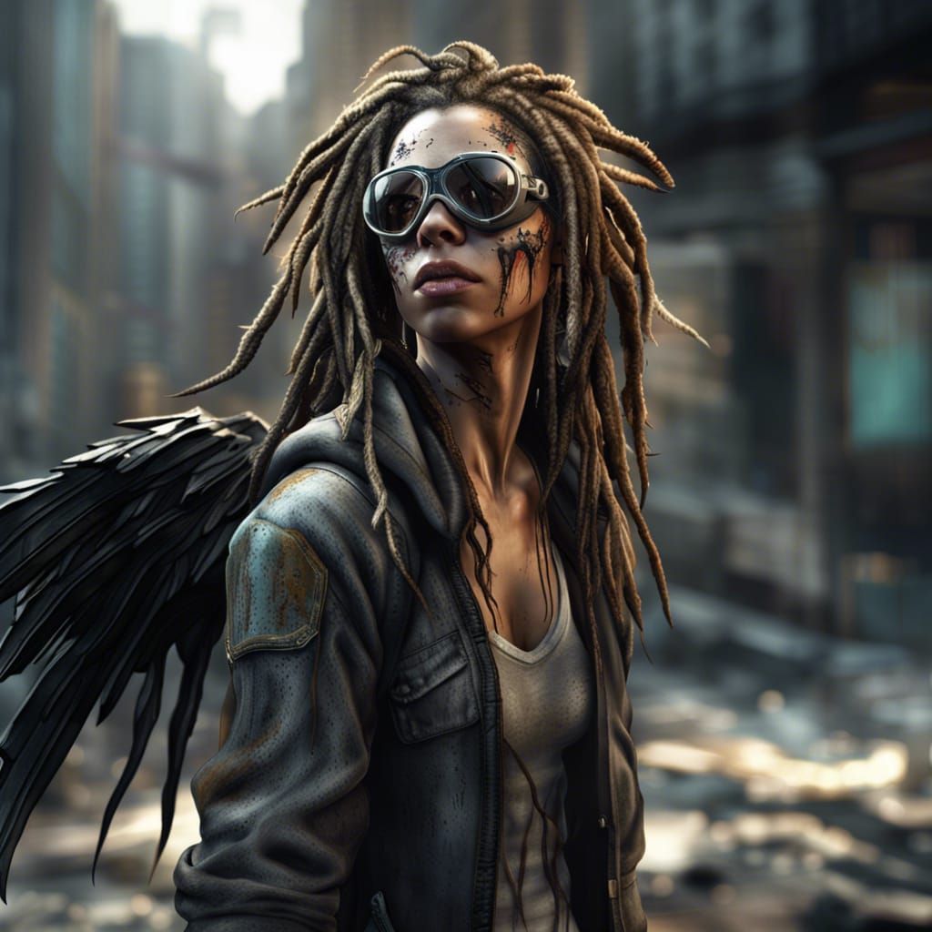 Apocalyptic Survivor in Abandoned City