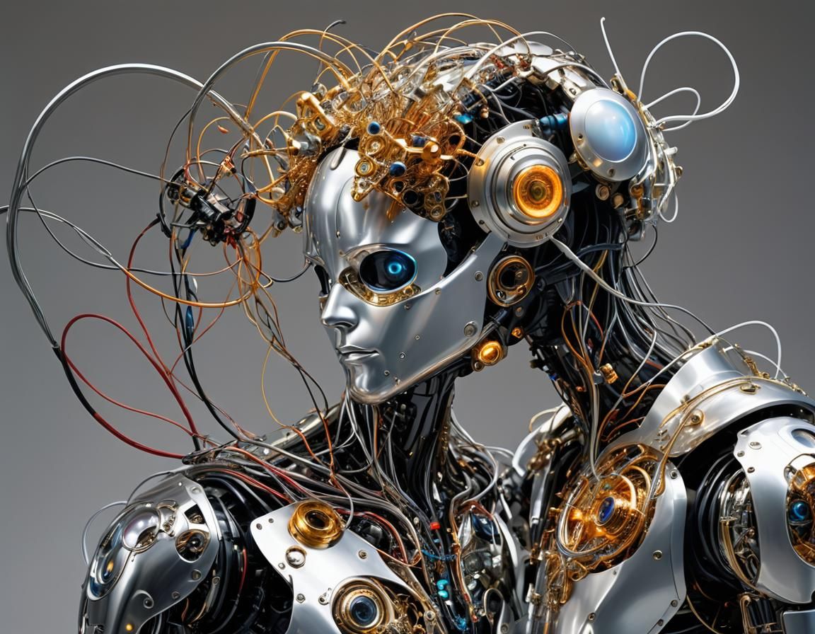 Alchemist Uploading Consciousness to Cyborg Phoenix