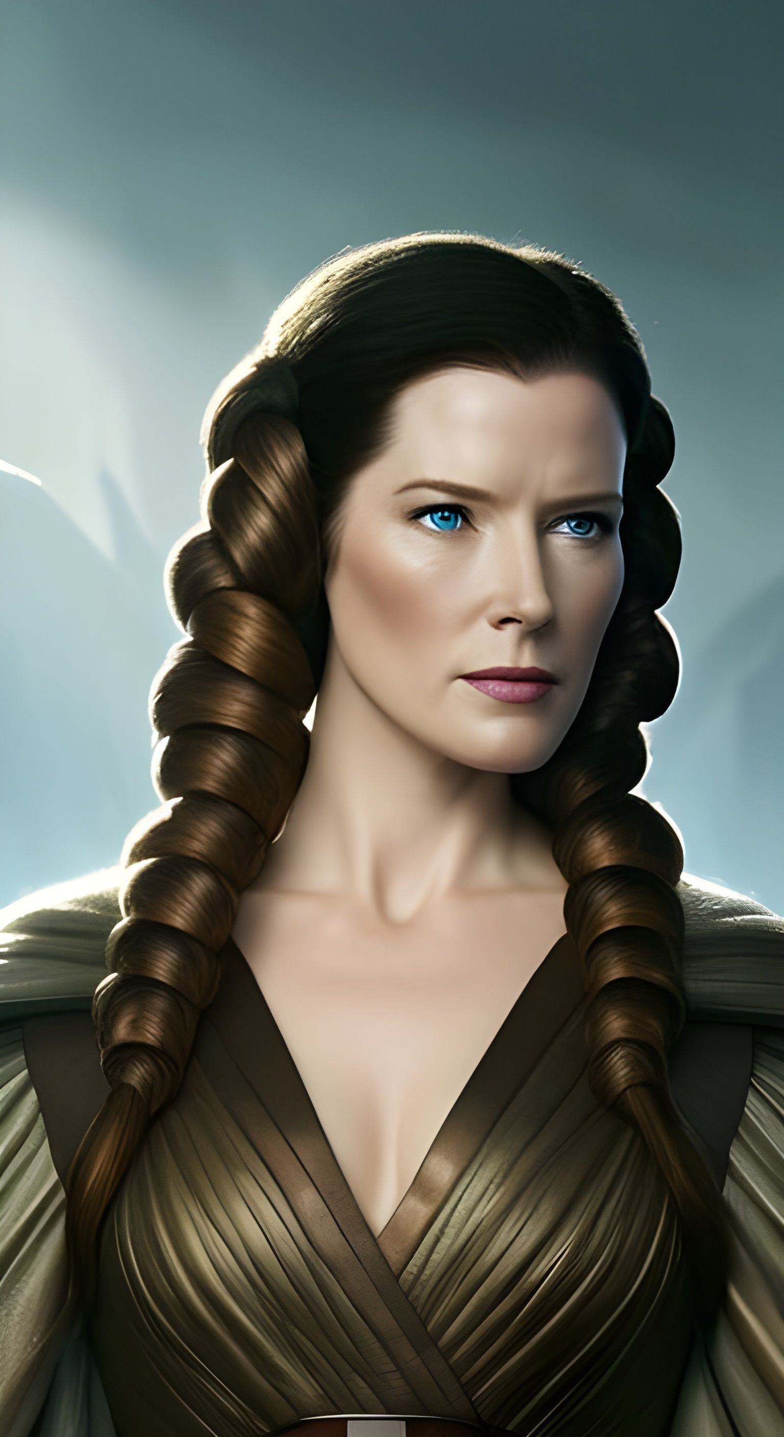 Hyperrealistic Princess Leia Portrait in Cinematic Lighting