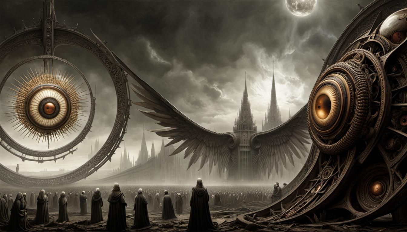 Surreal Eyeball Vortex in Copper and Bone