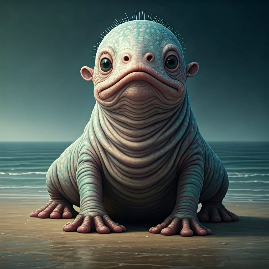 Enchanting Alien Creature on Alien Seashore