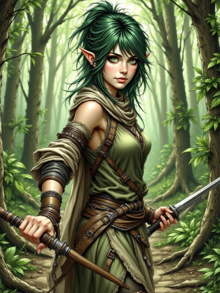 Vinneth in Punky Pixie Style as Elven Warrior in Mountain Fo...