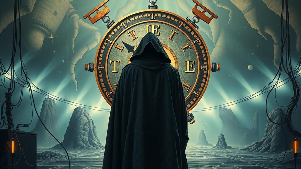 Time Traveler in Sci-Fi Dreamscape