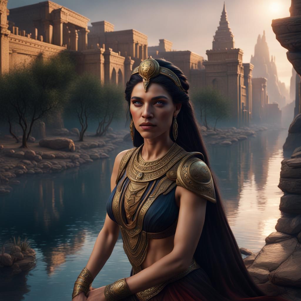 Ishtar by the River: Fantasy Concept Art