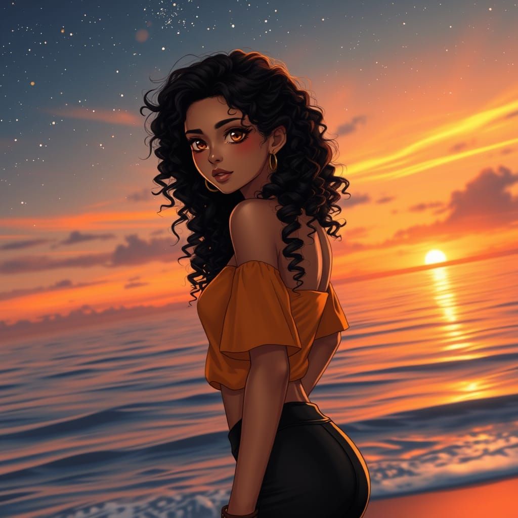 Gazing at dreams beneath a starry sky