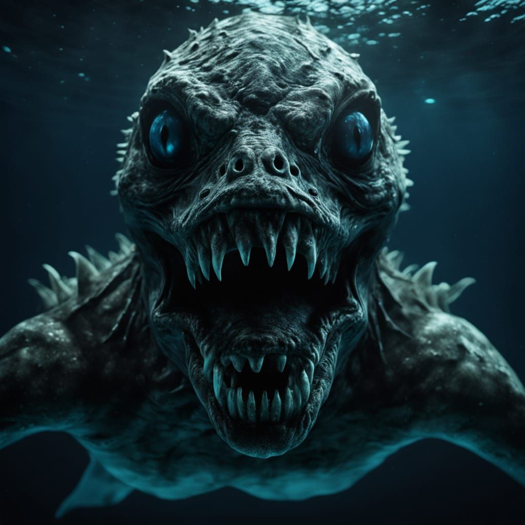Terrifying Siren Creature Stares From Dark Depths