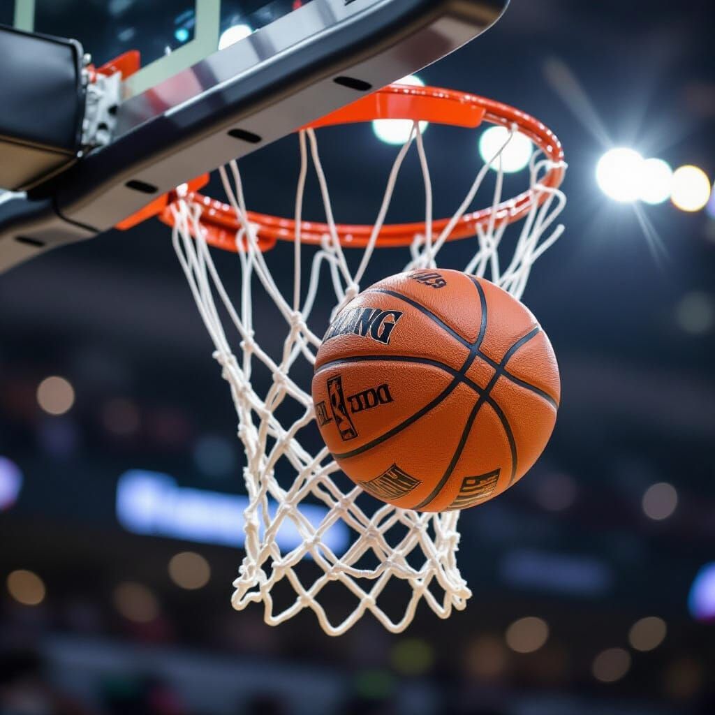 Basketball Scores a Hoop