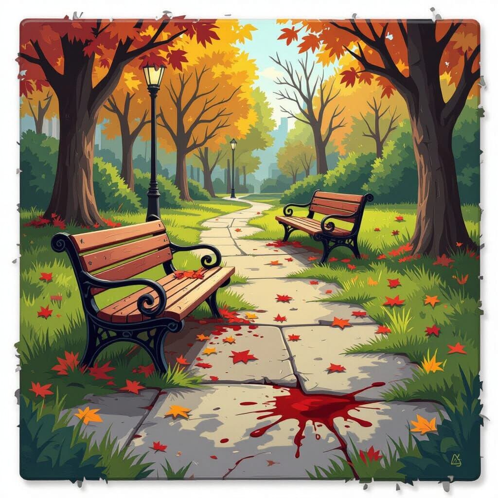 Zombie Apocalypse in a Stylized Urban Park