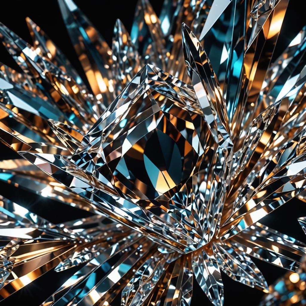 Glittering Crystal Logo Art in Macro Photography