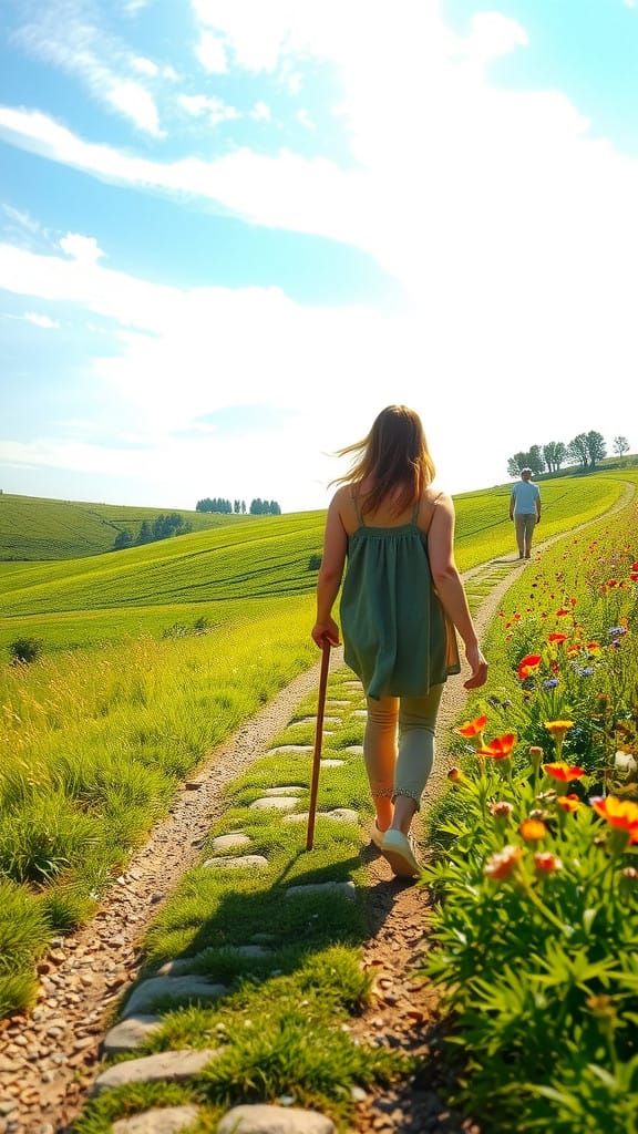 Peaceful Countryside Scene in Impressionist Style