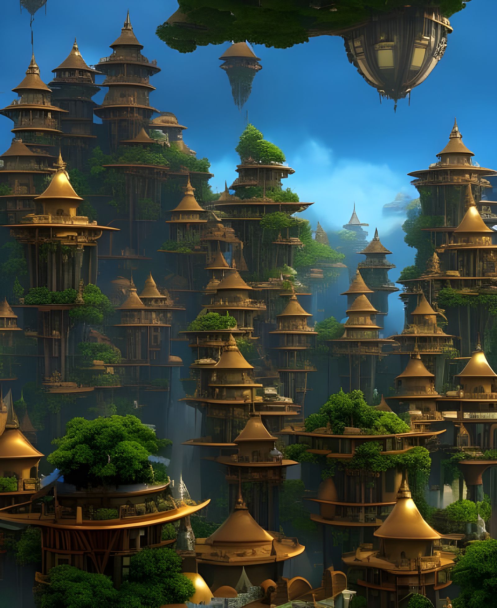 Fantasy City in the Clouds: Elven Sky Village