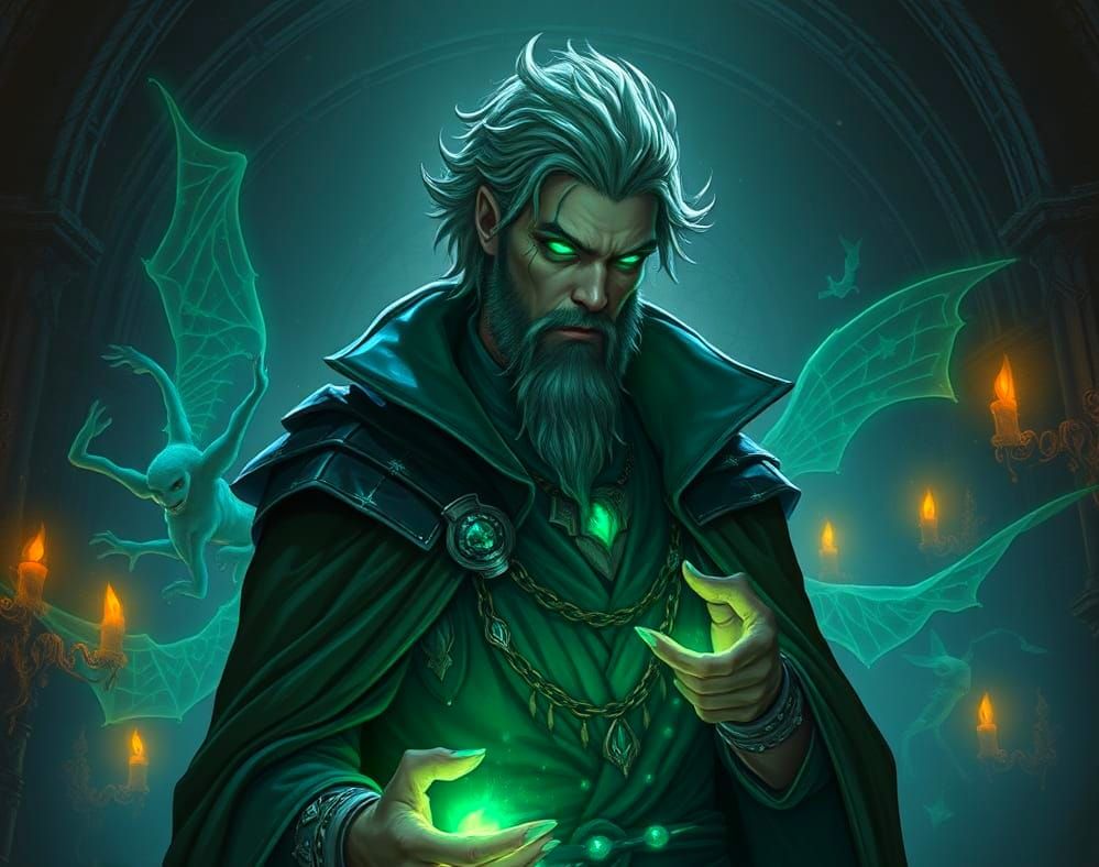 Necromancer Bard: A Gothic Digital Art Masterpiece