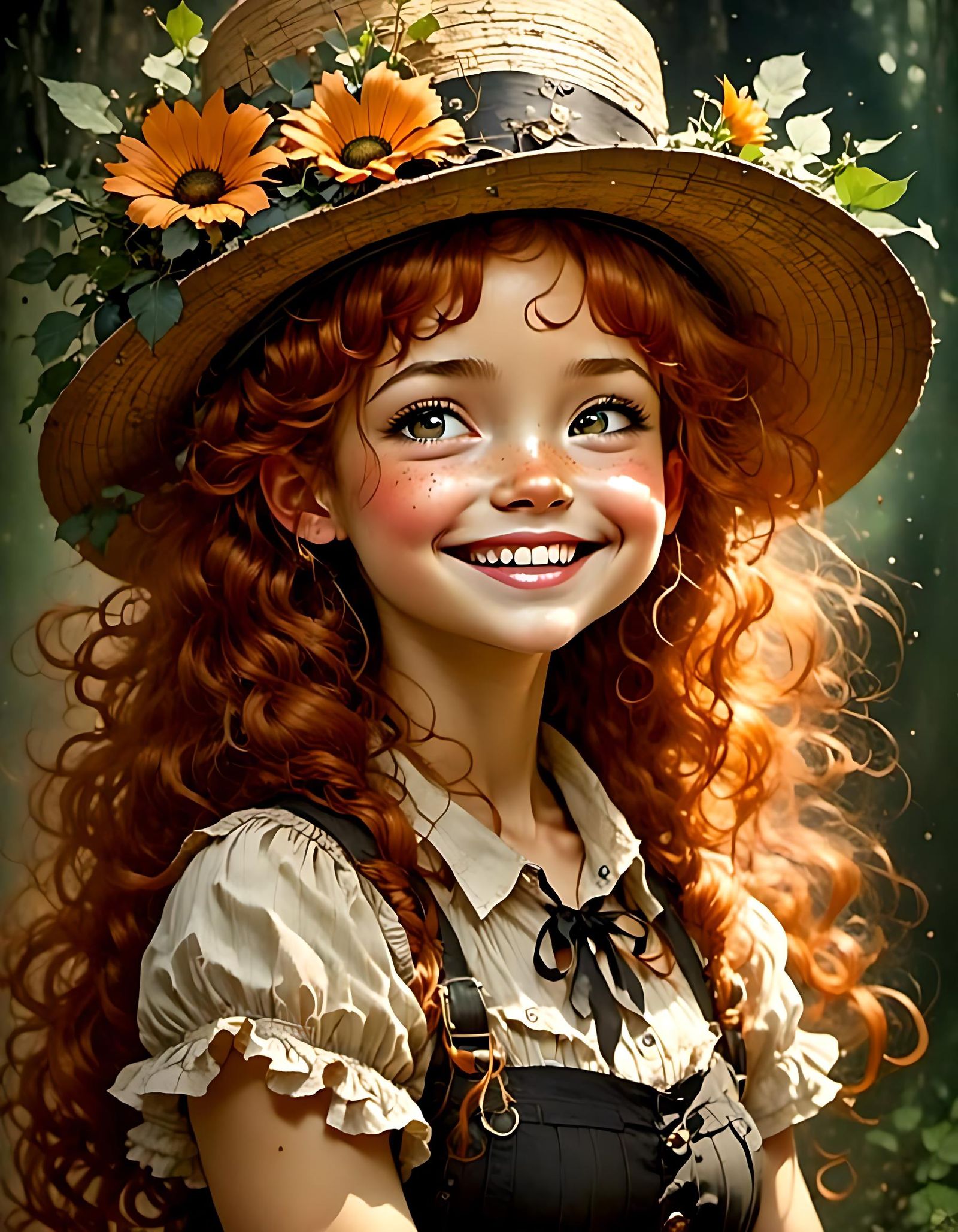 Cute little redhead with a mischievous smile ...