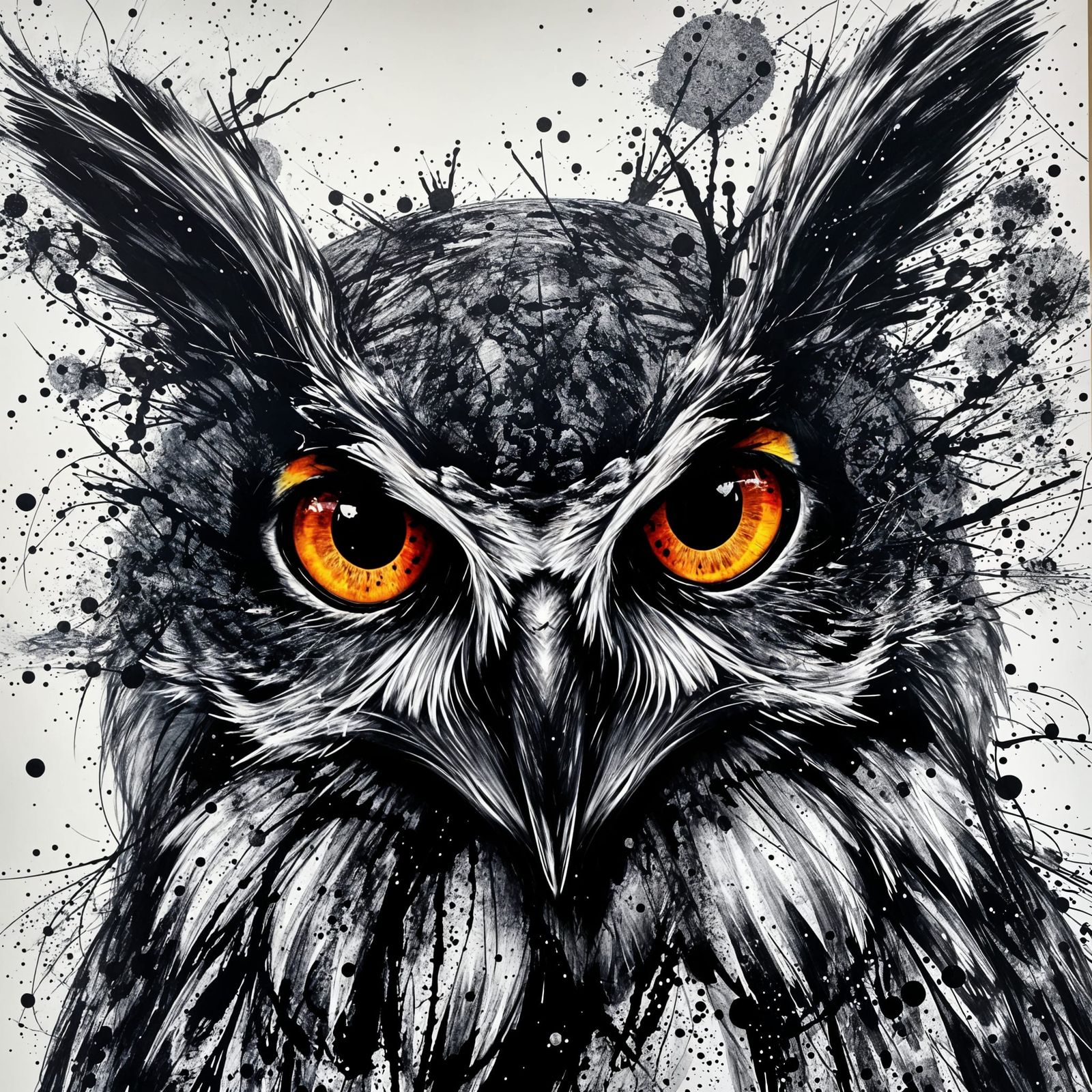 Ink Splatter Owl.