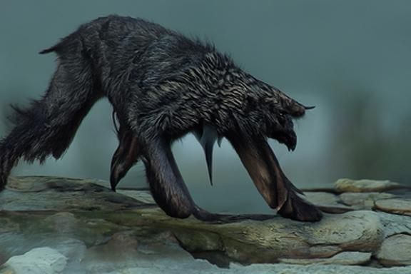 Dire Wolf-Behemoth Hybrid with Tusks and Quills