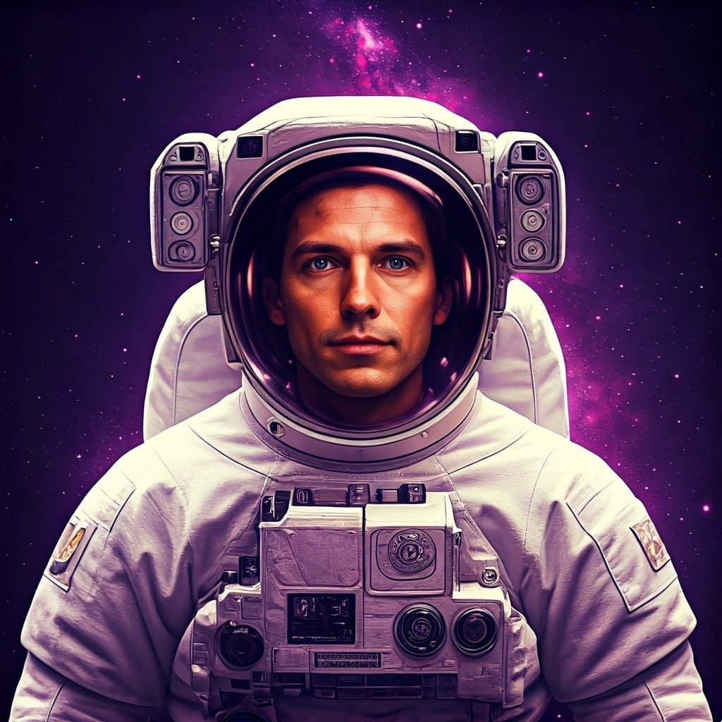 Astronaut in a Vibrant Galaxy
